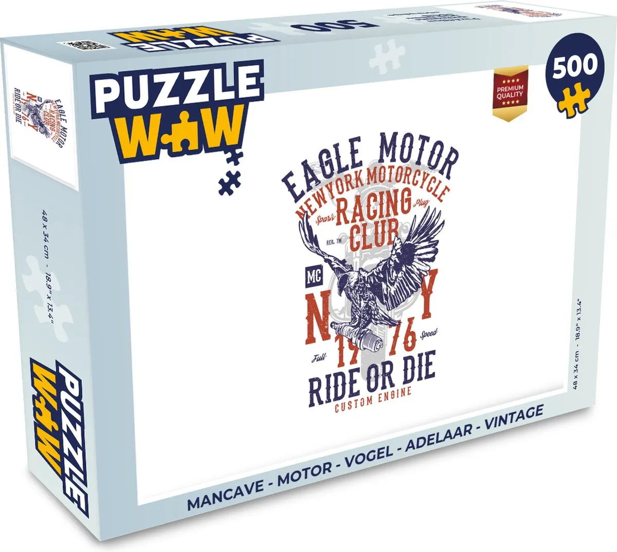PuzzleWow Mancave Motor Vogel Adelaar Legpuzzel 500 Stuks