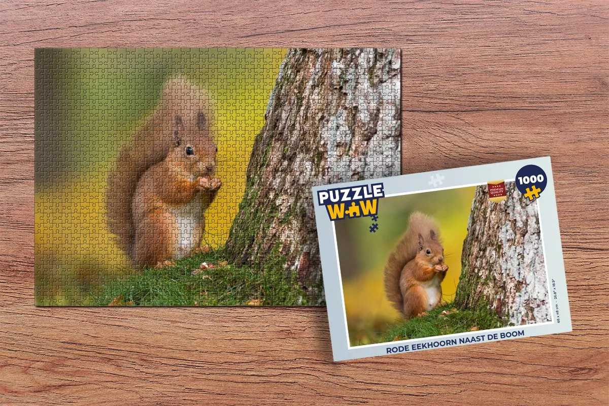 PuzzleWow Legpuzzel Rode Eekhoorn 1000 Stuks - Multicolor