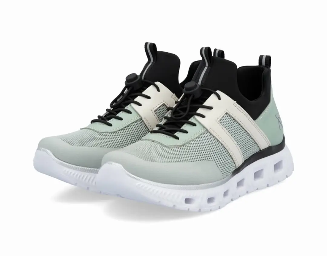 Rieker Dames Sneaker Low Sneaker Casual Comfortabel Memory-Foam M6061-52 Groen K