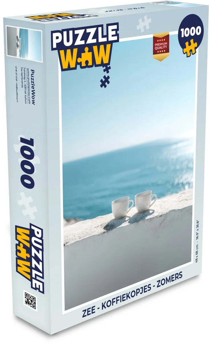 PuzzleWow Zee Koffiekopjes Puzzle - 1000 Stuks