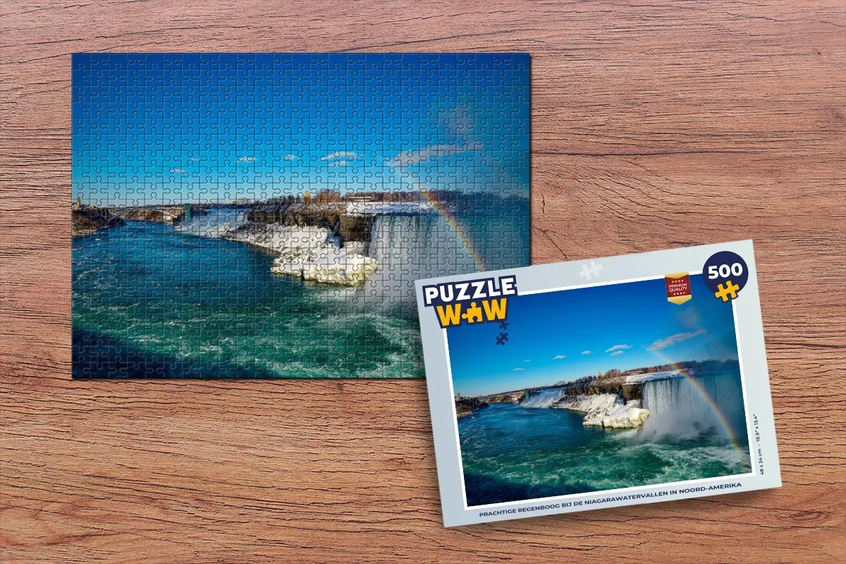 PuzzleWow Legpuzzel Niagarawatervallen 500 Stuks - Multicolor