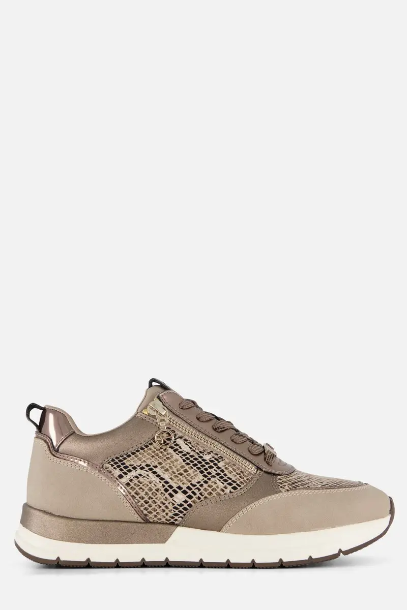 Tamaris Snake Sneakers taupe Synthetisch