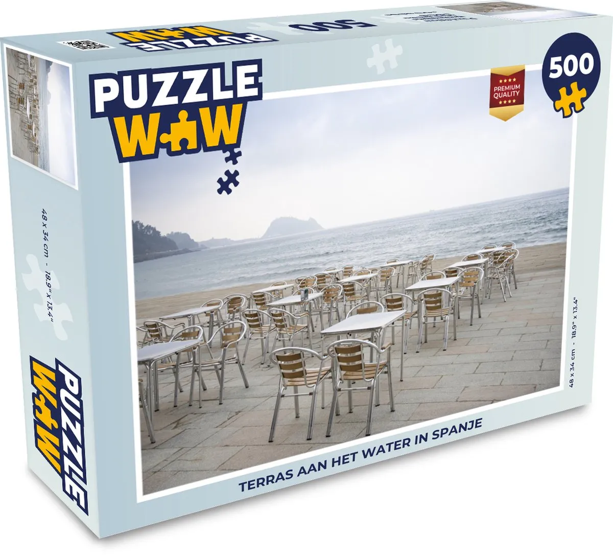 PuzzleWow Legpuzzel Terras aan het water in Spanje 500 Stuks - Multicolor