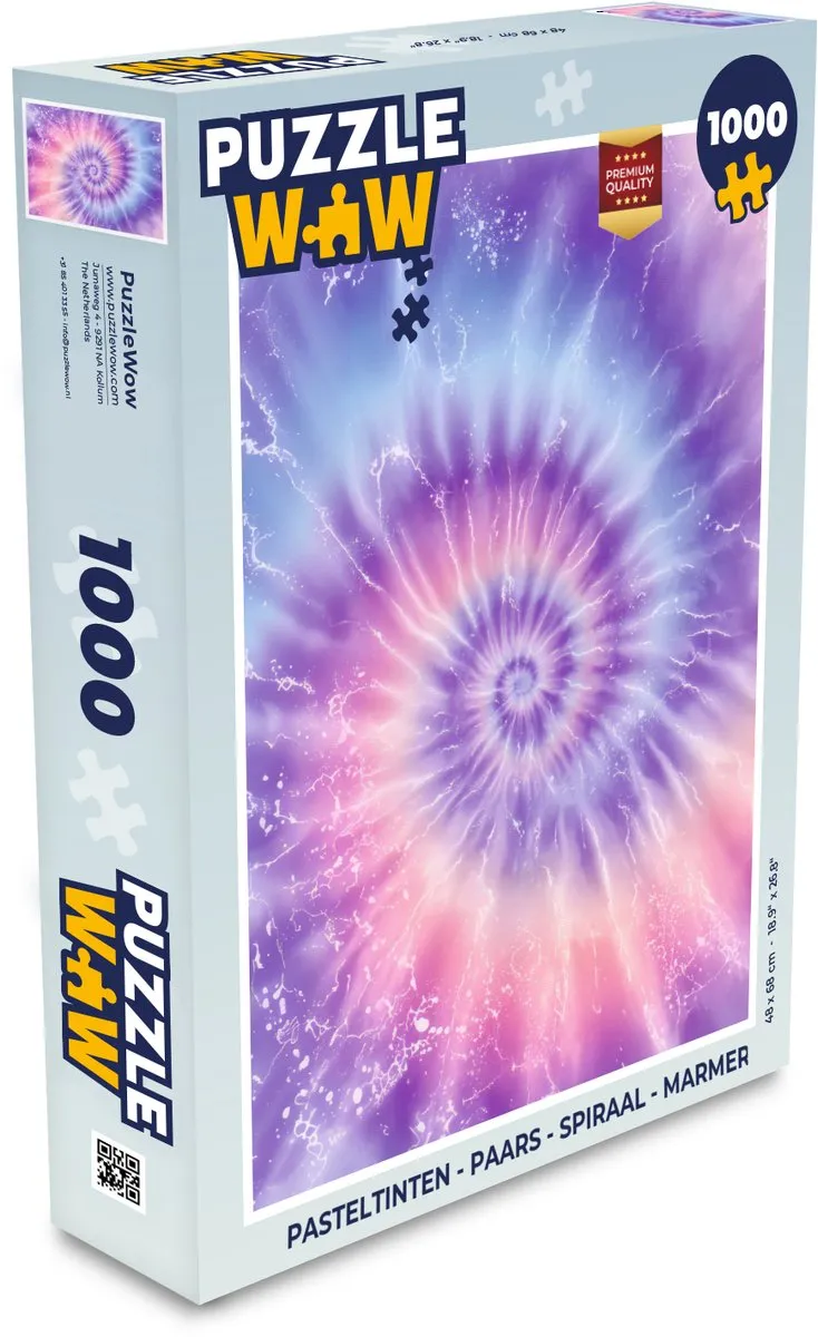PuzzleWow Pasteltinten Marmerprint Legpuzzel 1000 Stuks