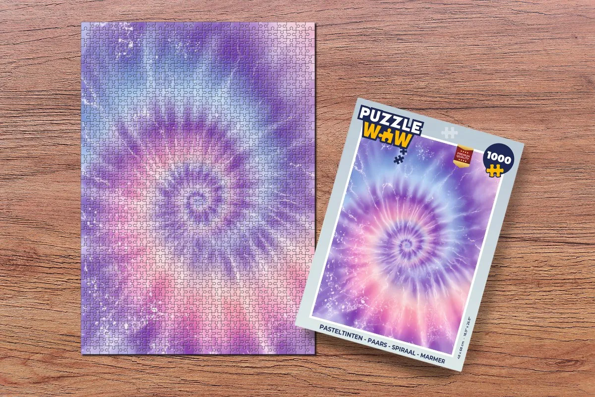 PuzzleWow Pasteltinten Marmerprint Legpuzzel 1000 Stuks - Spiraal