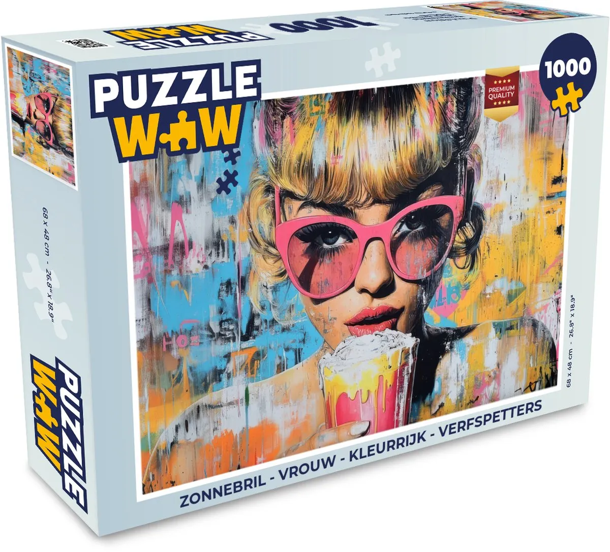 PuzzleWow Zonnebril Verfspetters Legpuzzel 1000 Stuks