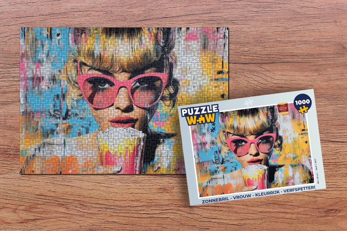 PuzzleWow Zonnebril Verfspetters Legpuzzel 1000 Stuks