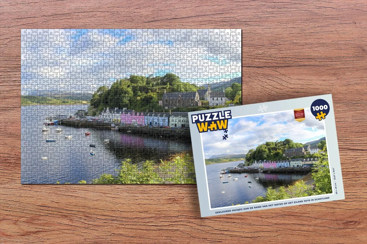 PuzzleWow Legpuzzel Skye Eiland Huisjes 1000 Stuks - Multicolor