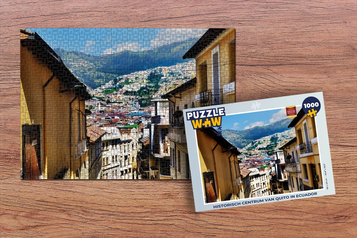 PuzzleWow Legpuzzel Historisch Centrum Quito 1000 Stuks - Multicolor