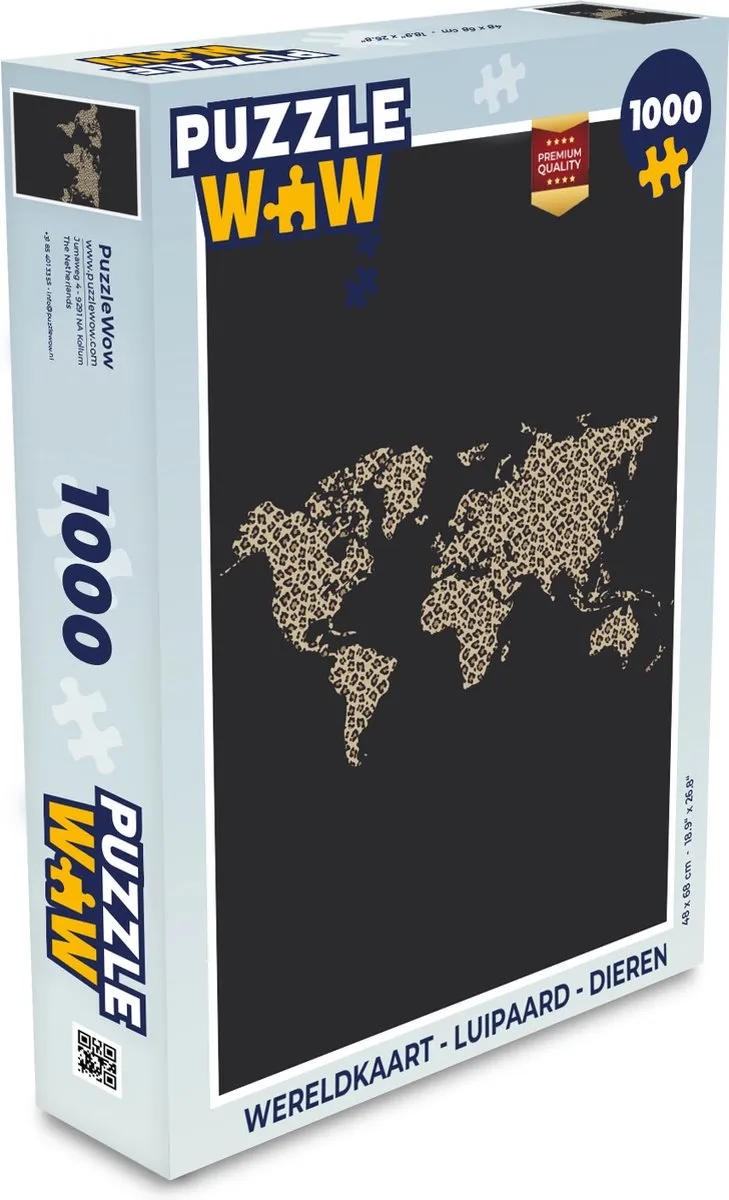 PuzzleWow Wereldkaart Legpuzzel 1000 Stuks