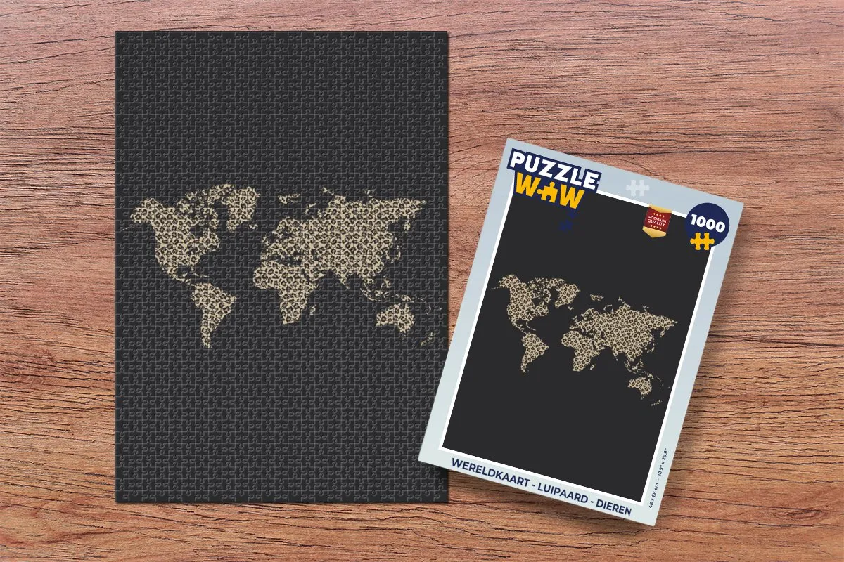 PuzzleWow Wereldkaart Legpuzzel 1000 Stuks - Multicolor