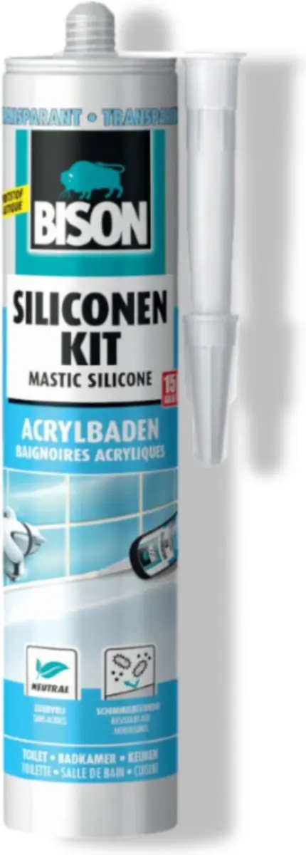 Bison Siliconenkit Acrylbad 300ml - Transparant