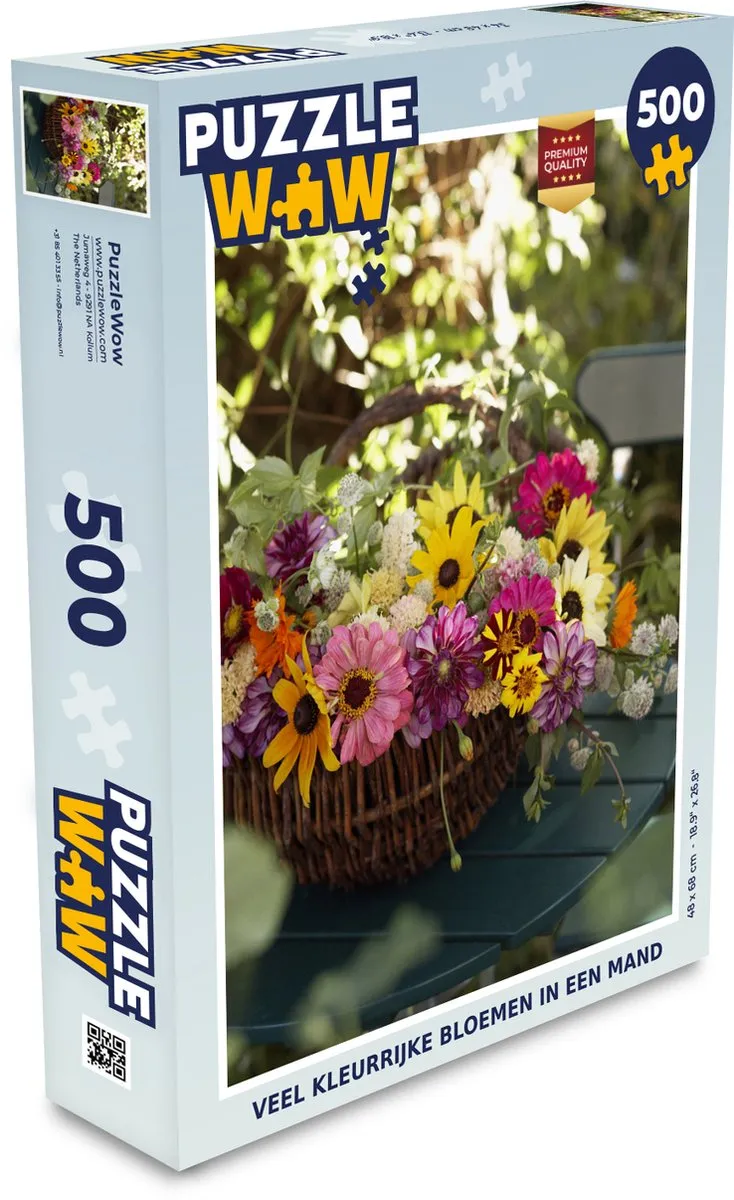 PuzzleWow Bloemen Lente Mand Legpuzzel 500 Stuks