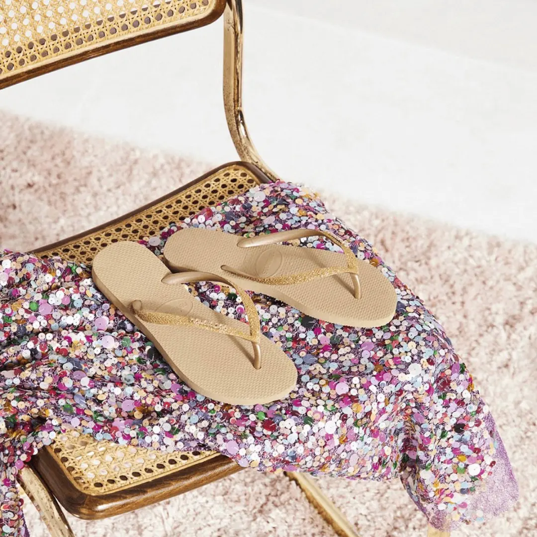 Havaianas Slim Glitter II Teenslippers - Zand - Maat 41/42