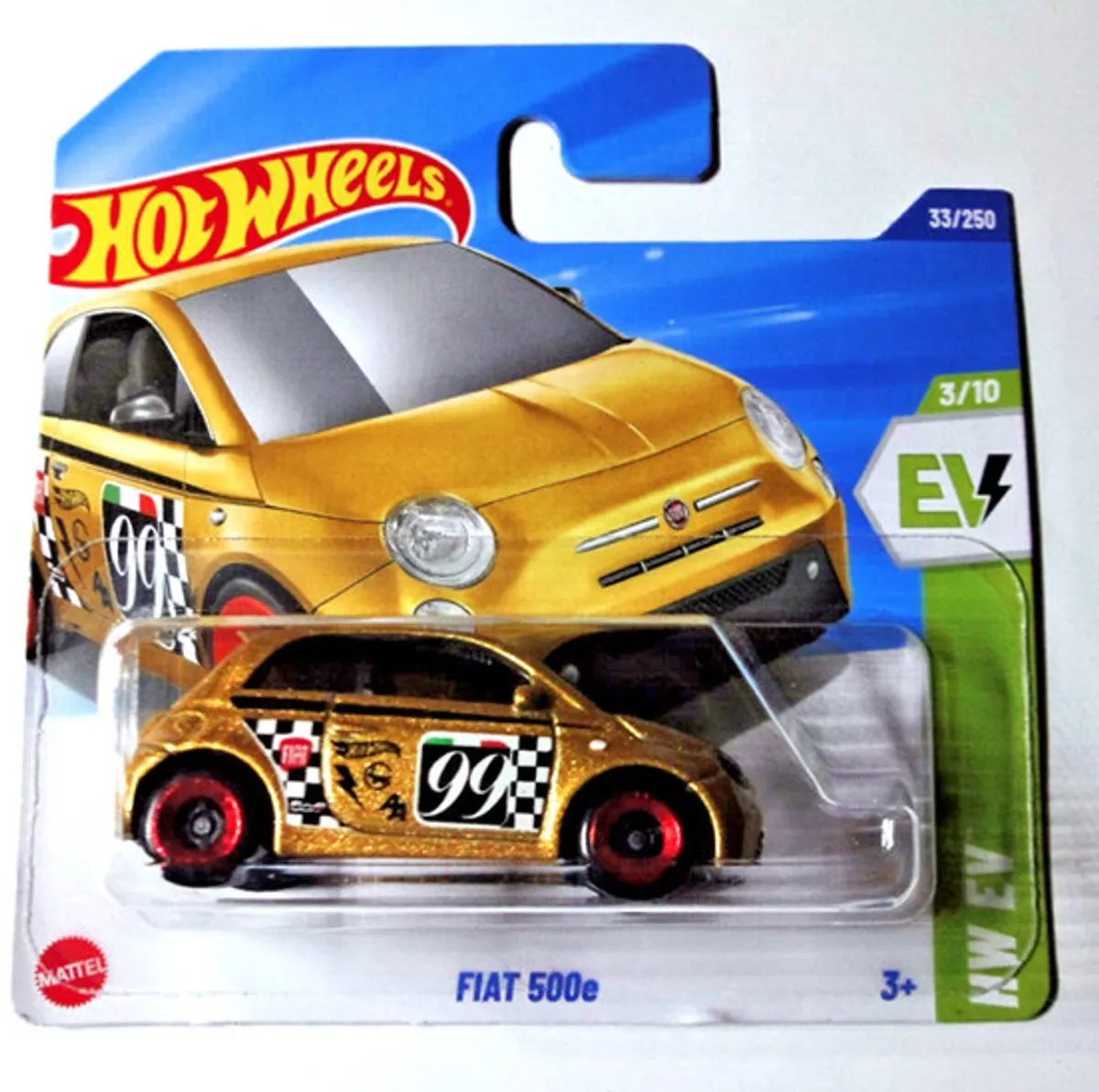 Hot Wheels Fiat 500e 99 Gold HW EV 21A