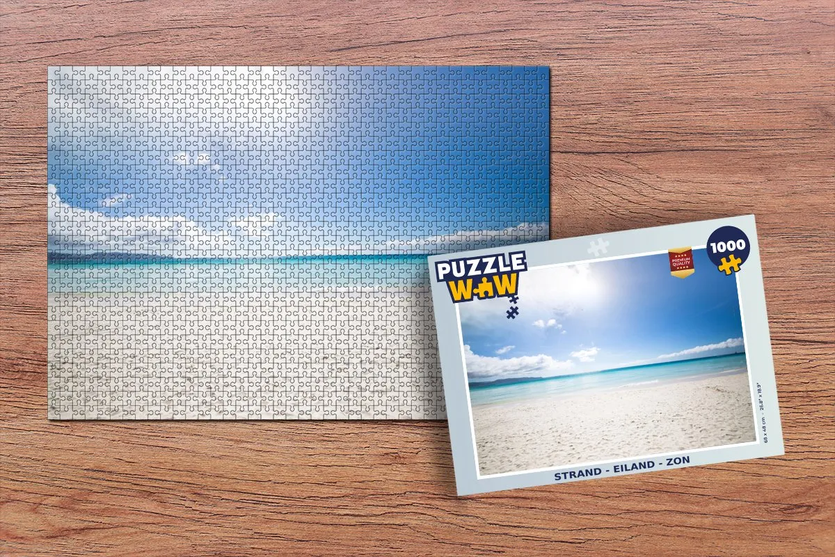 PuzzleWow Legpuzzel 1000 Stuks - Strand Eiland Zon Multicolor