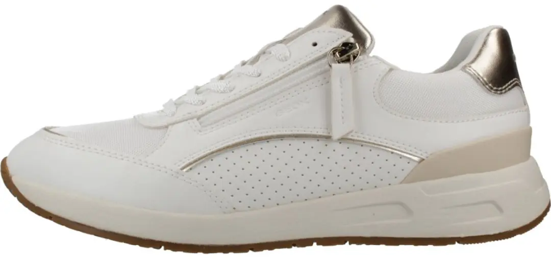 Geox Bulmya Dames Sneakers - Wit/Lichtgoud - Maat 37