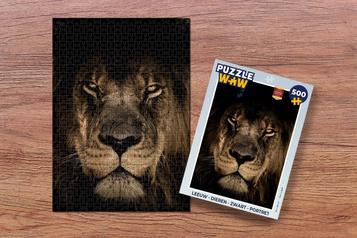 PuzzleWow Leeuw Legpuzzel 500 Stuks - Multicolor
