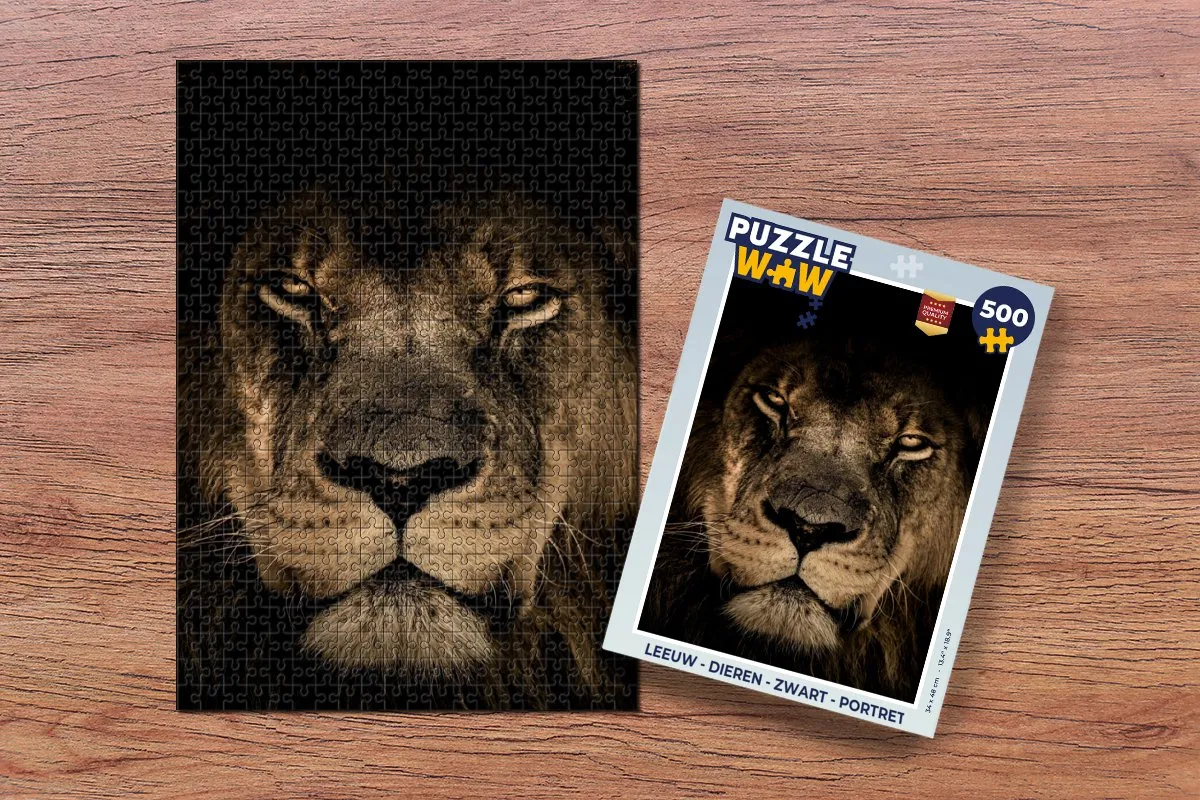 PuzzleWow Leeuw Legpuzzel 500 Stuks - Multicolor