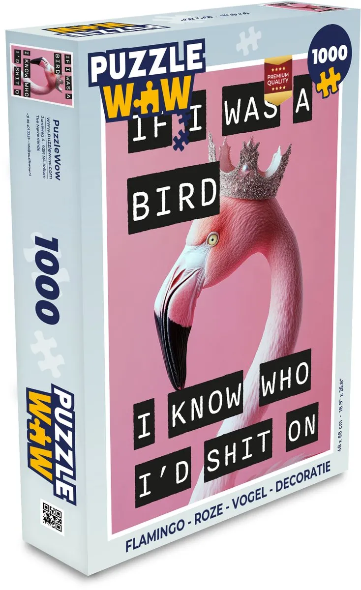 PuzzleWow Flamingo Legpuzzel 1000 Stuks