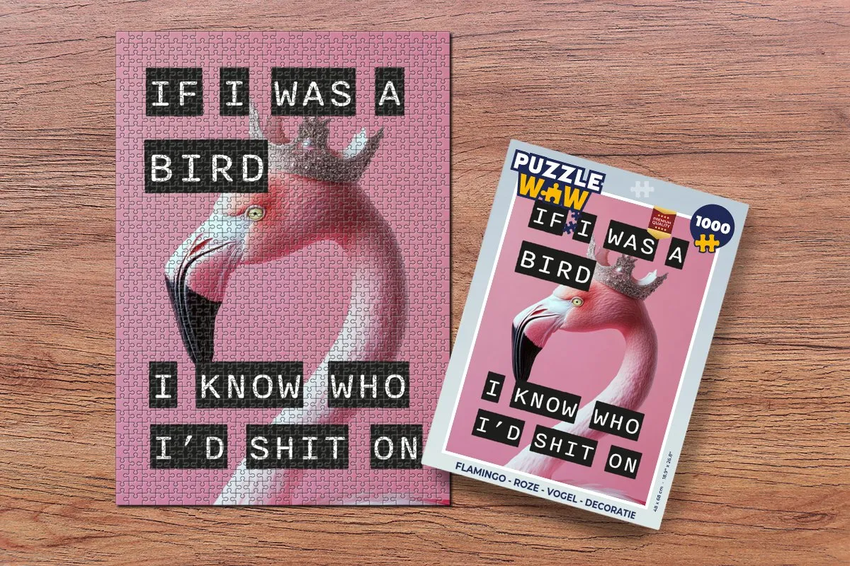 PuzzleWow Flamingo Legpuzzel 1000 Stuks - Roze