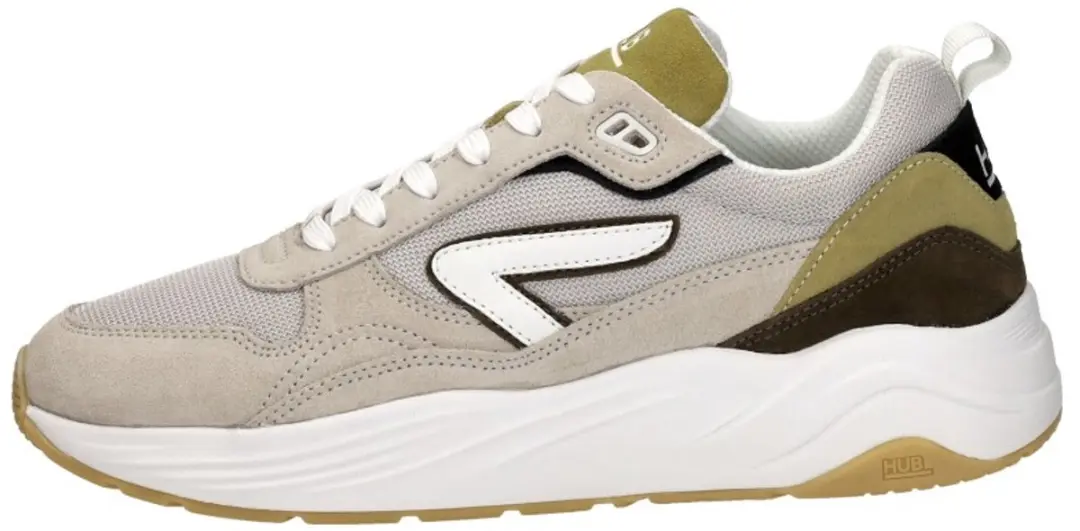 Hub Glide Lage Sneakers 43 - Beige/Wit/Dark Olive - afbeelding 2 van 6