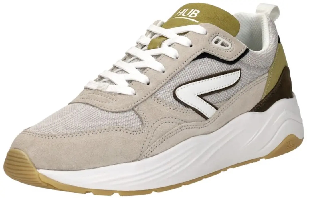 Hub Glide Lage Sneakers 43 - Beige/Wit/Dark Olive - afbeelding 5 van 6
