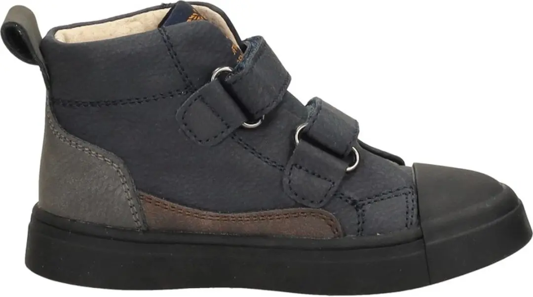Shoesme blauwe bootie met cognac patch
