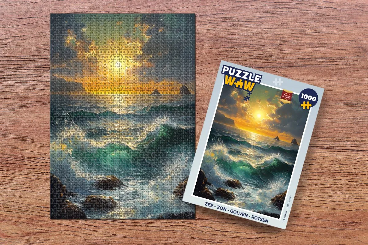 PuzzleWow Legpuzzel 1000 Stuks - Zee, Zon & Golven