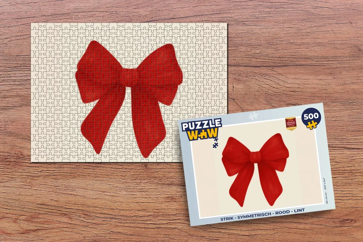 PuzzleWow Symmetrisch Strik Puzzel 500 Stuks - Rood
