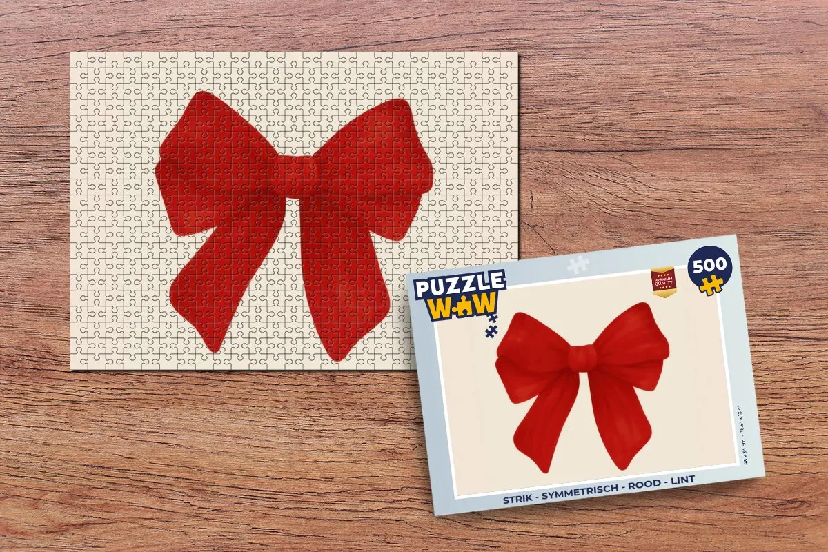 PuzzleWow Symmetrisch Strik Puzzel 500 Stuks - Rood