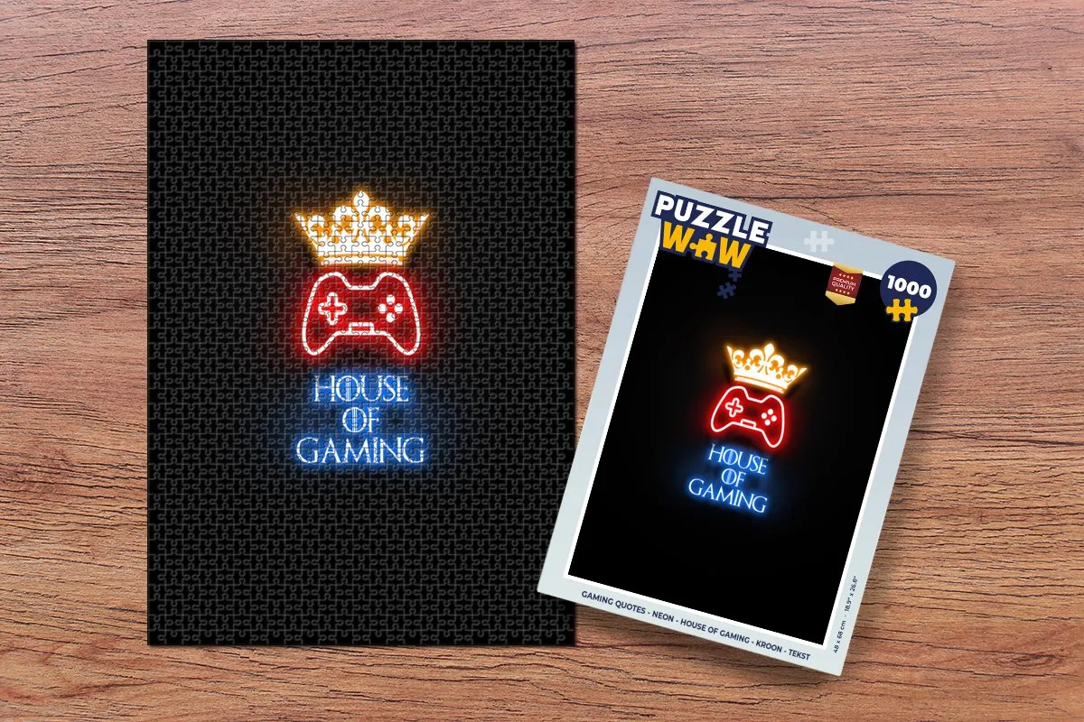 PuzzleWow Gaming Quotes Legpuzzel 1000 Stuks - Neon Kroon