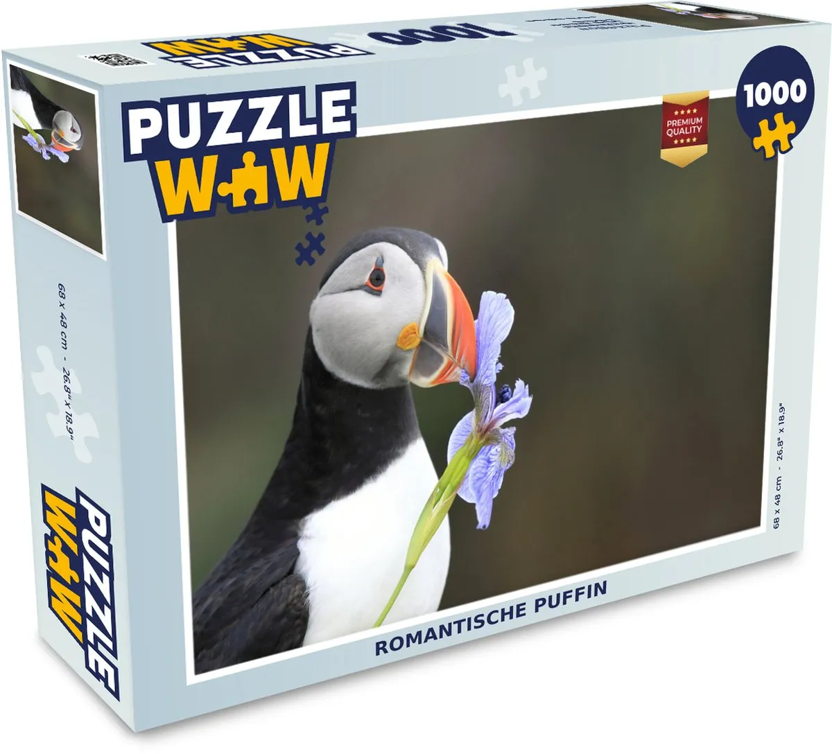 PuzzleWow Romantische Puffin Legpuzzel 1000 Stuks - Multicolor