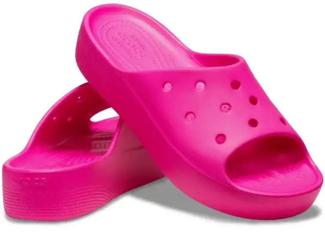 Crocs Classic Platform Slide Klompen Dames - Roze Crush - afbeelding 3 van 3