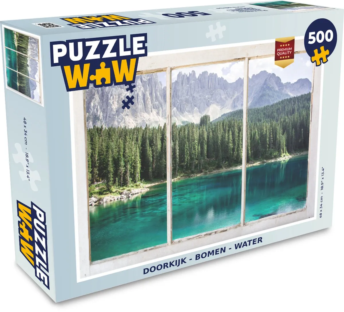 PuzzleWow Doorkijk Boom Water Legpuzzel 500 Stuks - Multicolor