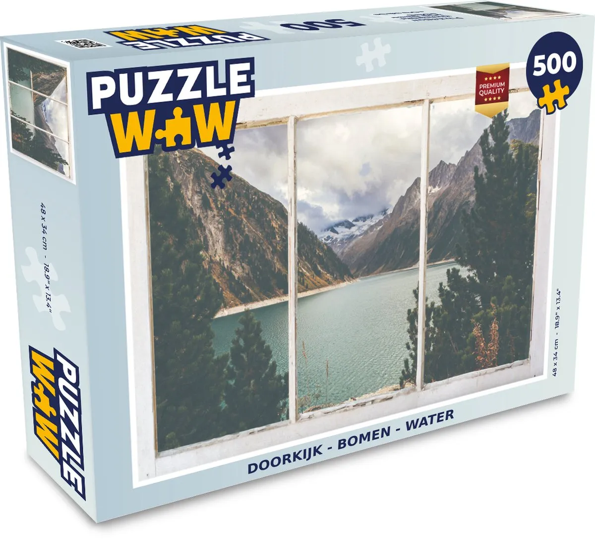 PuzzleWow Doorkijk Boom Water Legpuzzel 500 Stuks - Multicolor
