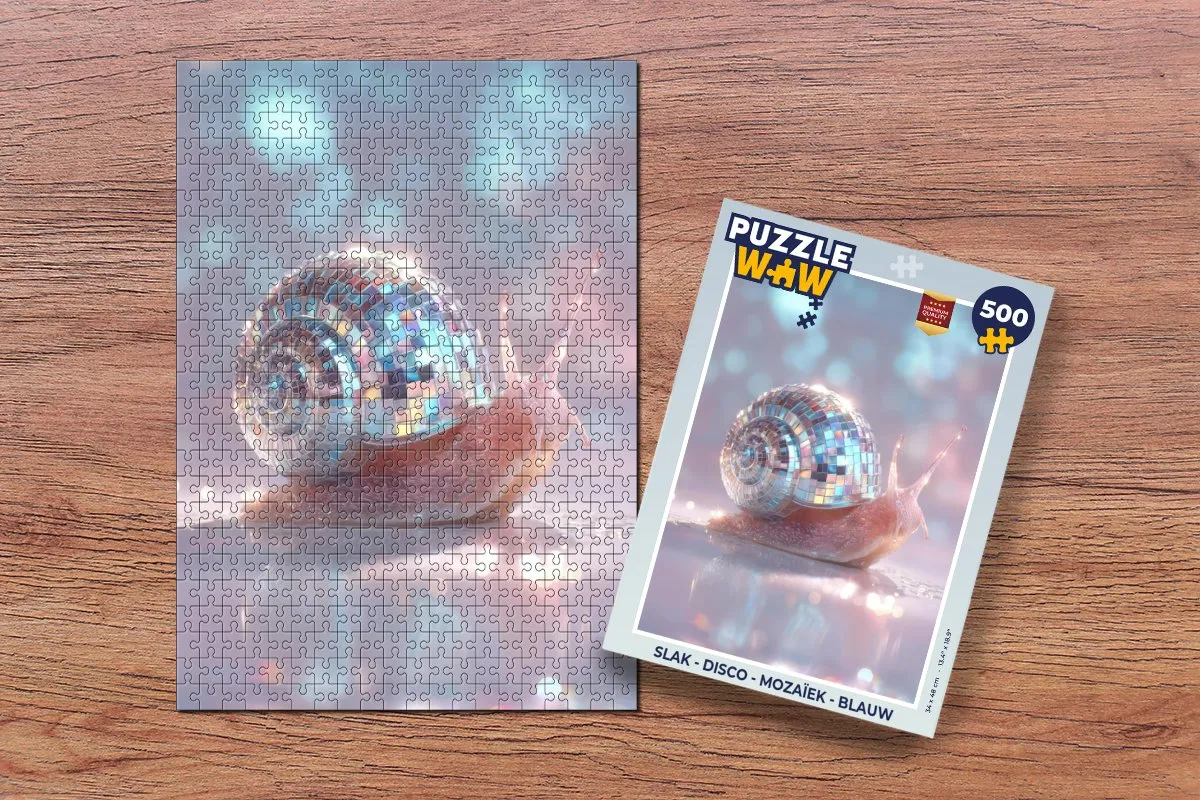 PuzzleWow Slak Disco Mozaïek Legpuzzel 500 Stuks - Blauw
