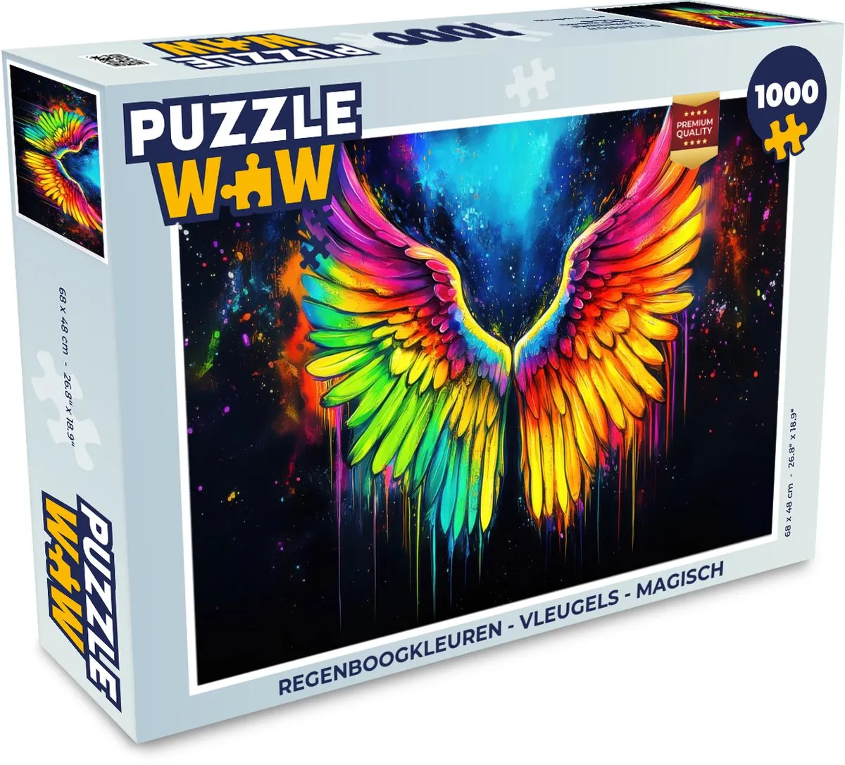 PuzzleWow Regenboogkleuren Vleugels Legpuzzel 1000 Stuks