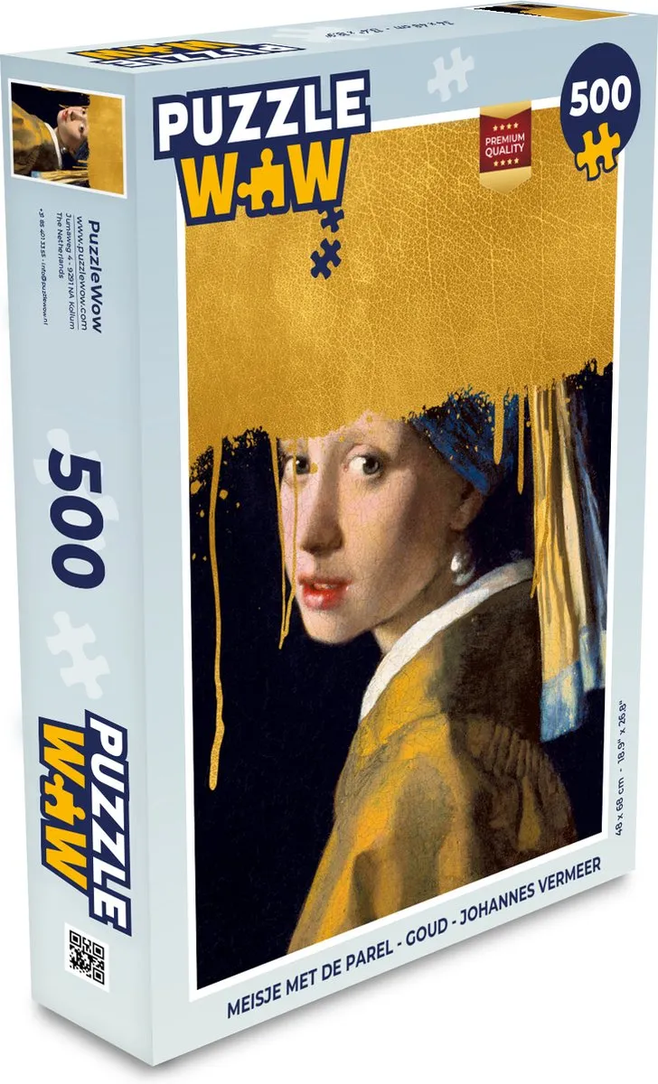 PuzzleWow Meisje met de Parel Legpuzzel 500 Stuks - Multicolor
