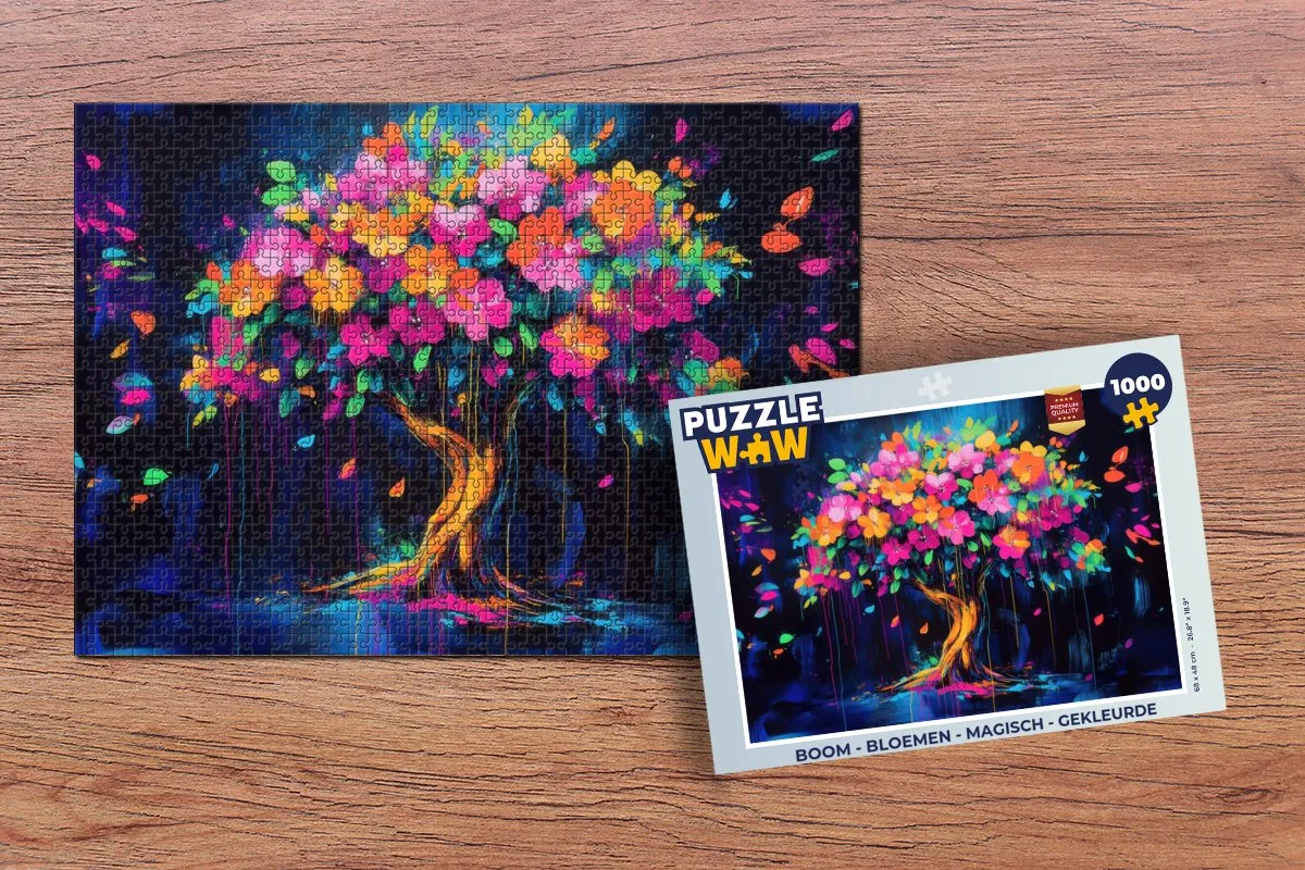 PuzzleWow Boom Bloemen Magisch Legpuzzel 1000 Stuks