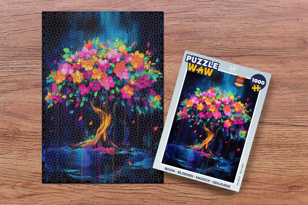 PuzzleWow Boom Bloemen Magisch Legpuzzel 1000 Stuks