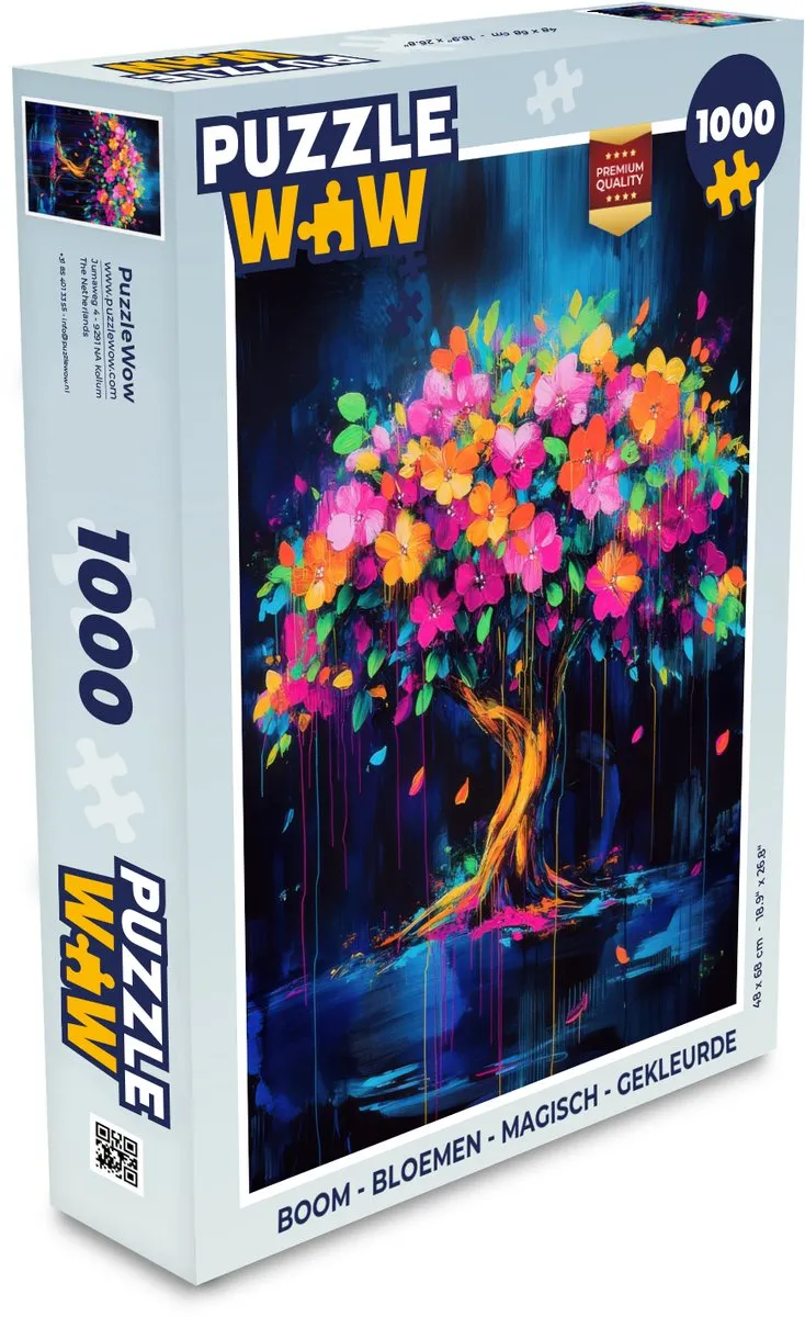 PuzzleWow Boom Bloemen Magisch Legpuzzel 1000 Stuks