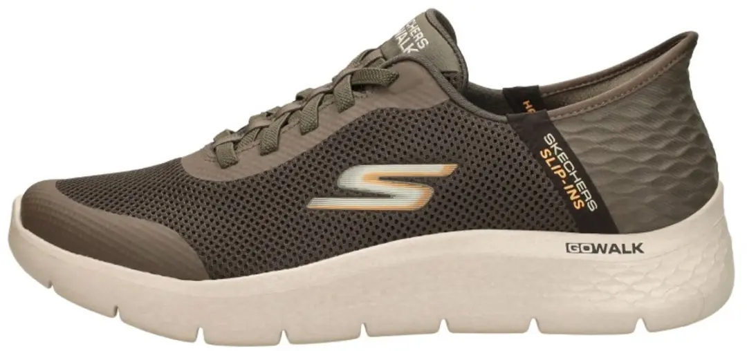 Skechers Go Walk Flex Hands Up Heren Instappers - Bruin