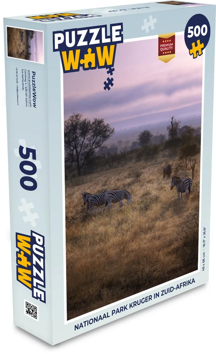 PuzzleWow Nationaal Park Kruger Legpuzzel 500 Stuks - Multicolor