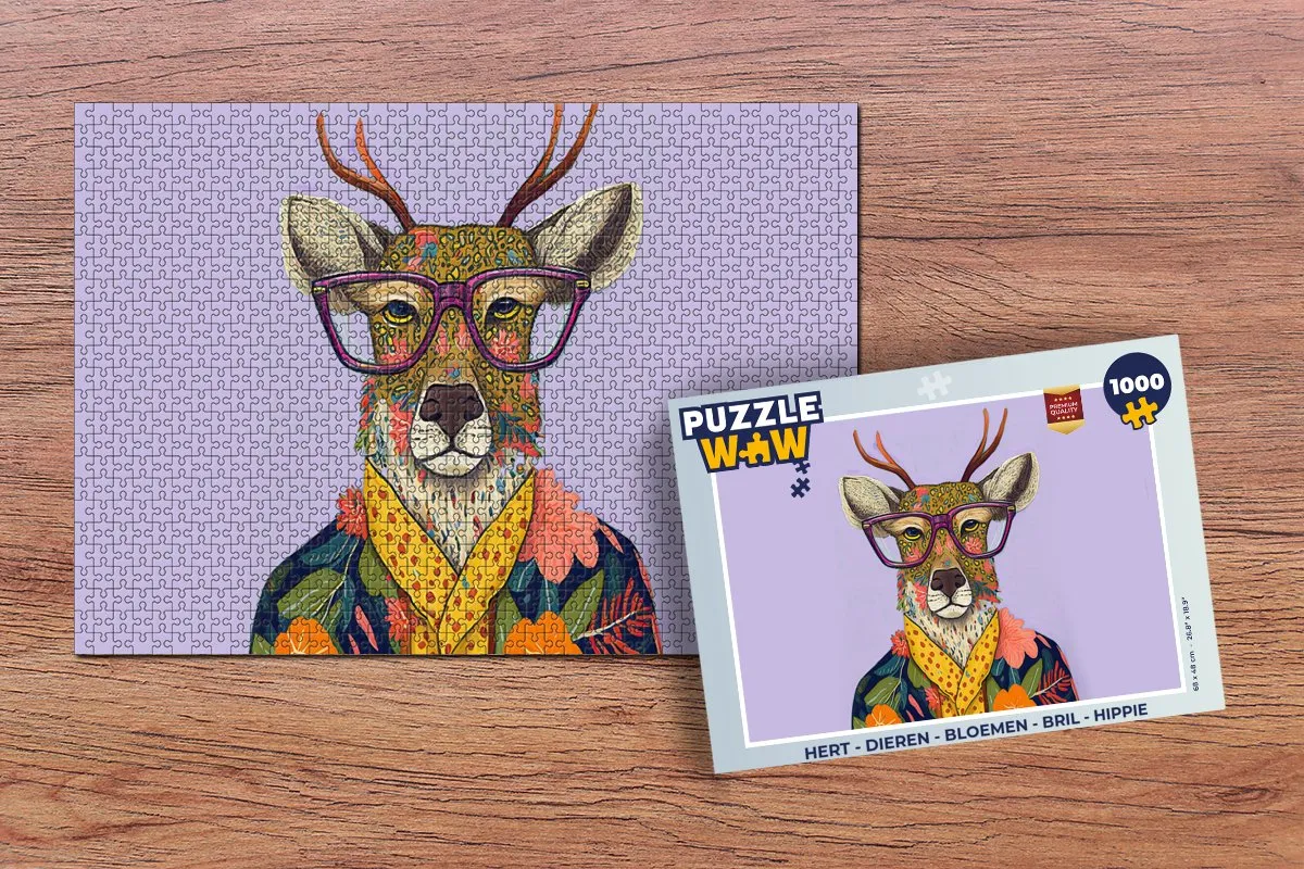 PuzzleWow Legpuzzel Hert - 1000 Stuks - Multicolor