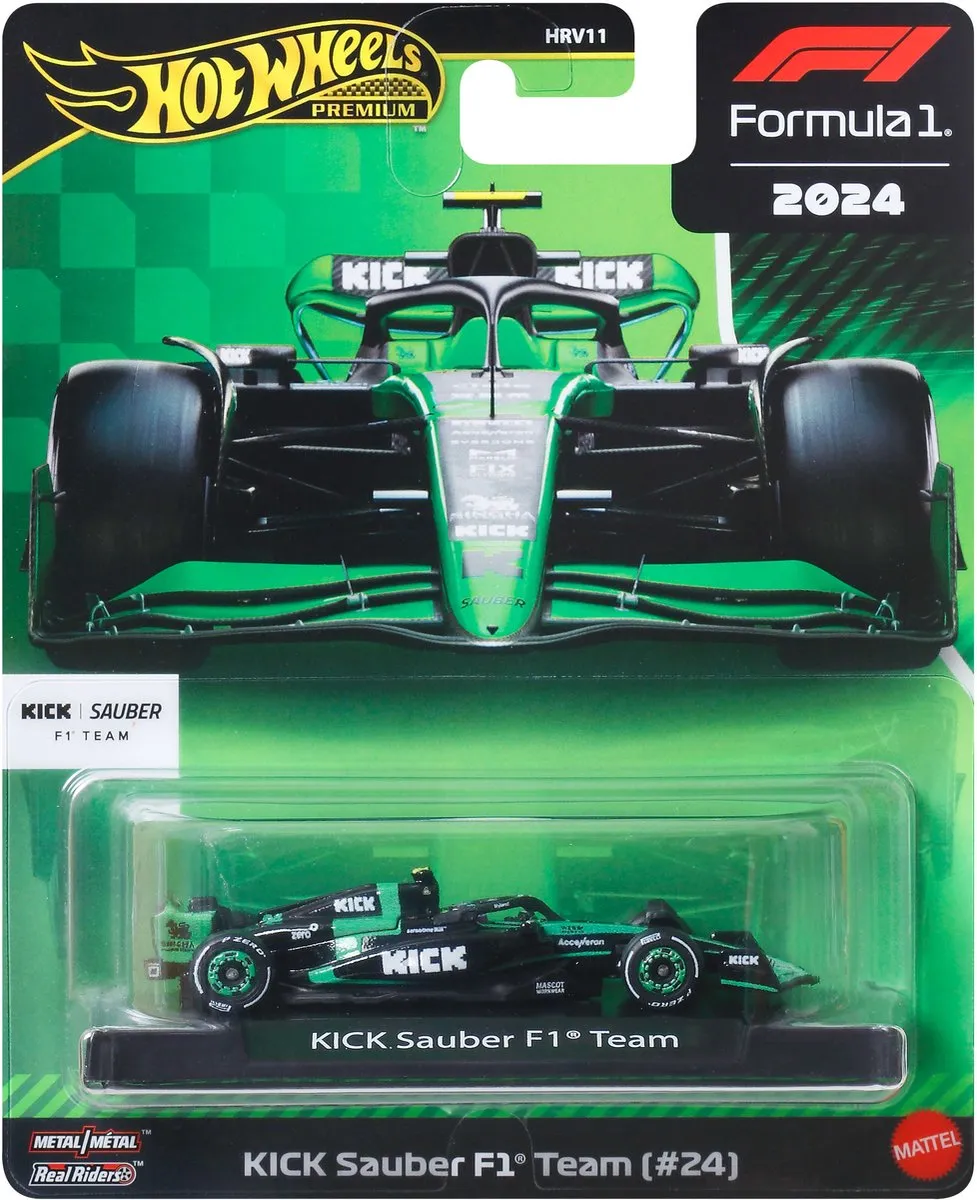Hot Wheels JBM23 Kick Sauber F1 Team #24 - Zwart/ Groen