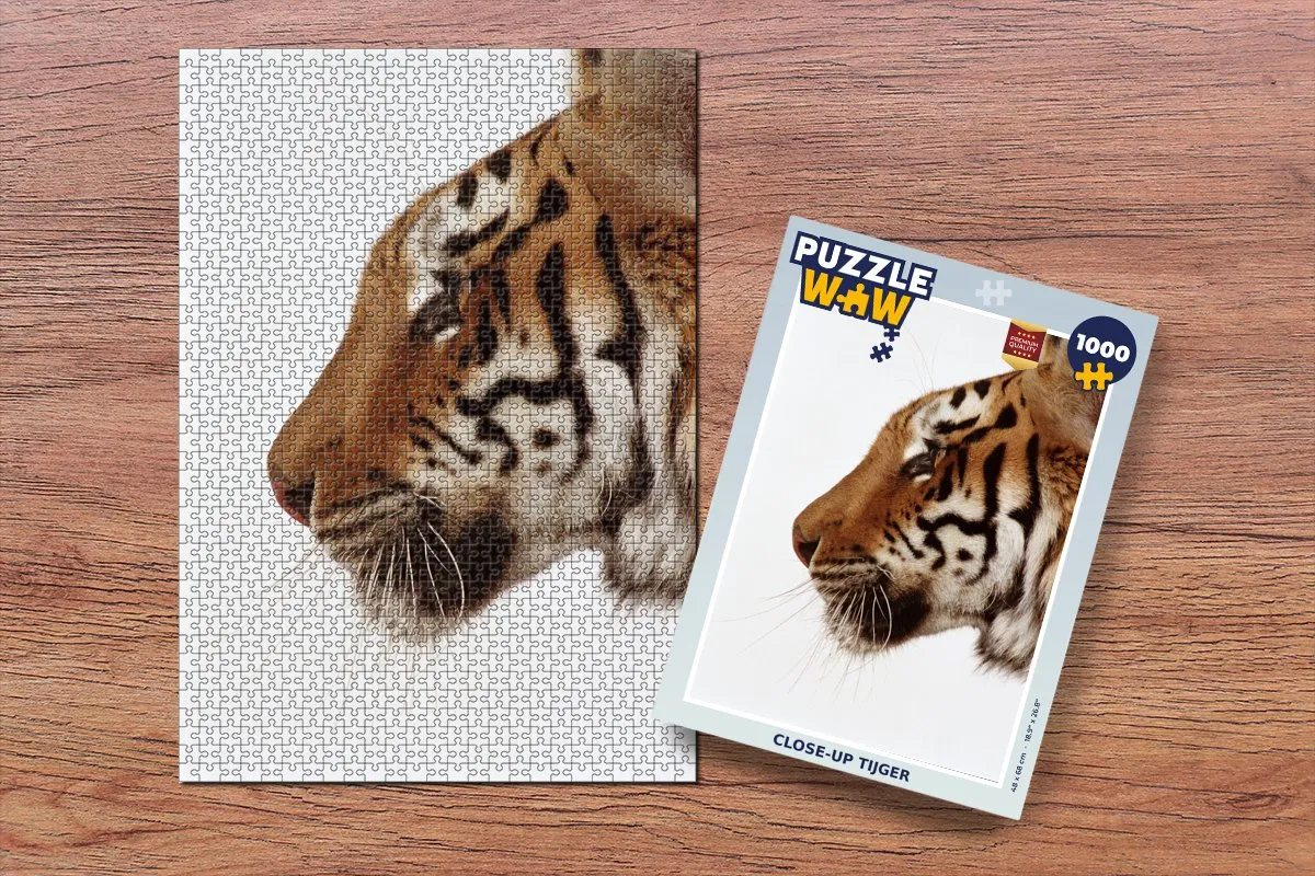 PuzzleWow Close-up Tijger Legpuzzel 1000 Stuks - Multicolor