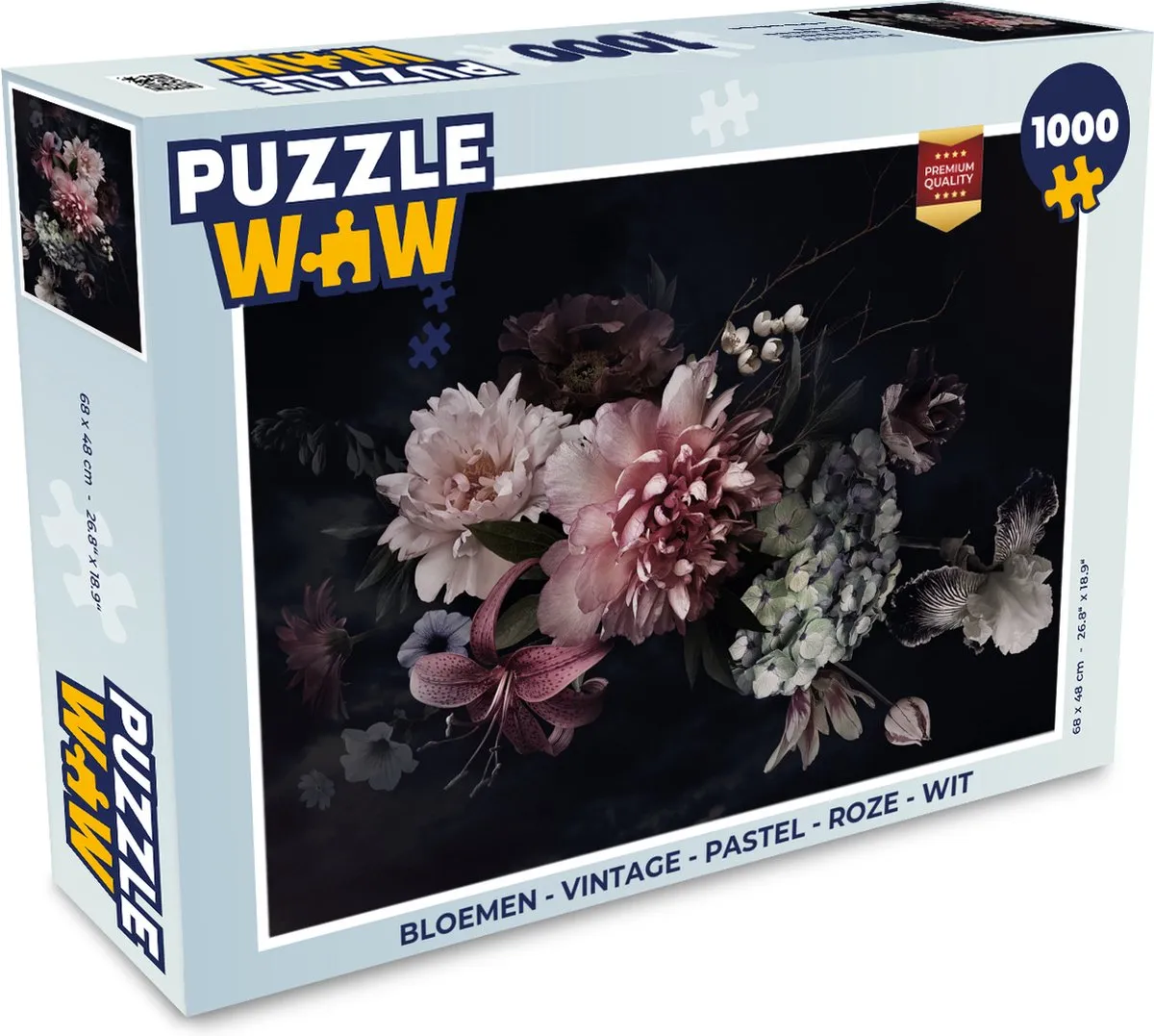 PuzzleWow Bloemen Vintage Legpuzzel 1000 Stuks