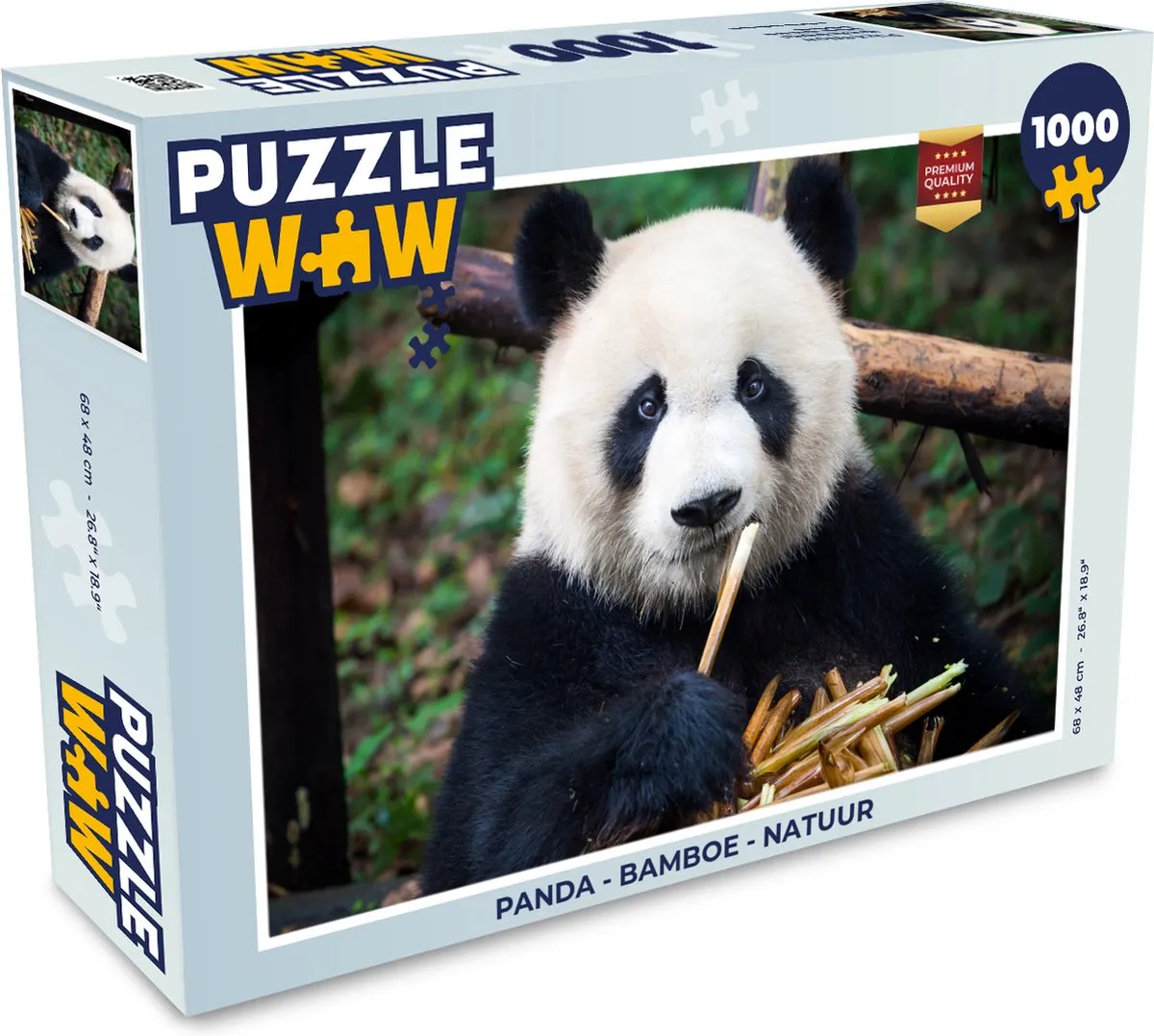 PuzzleWow Puzzel Panda Legpuzzel 1000 Stuks - Multicolor