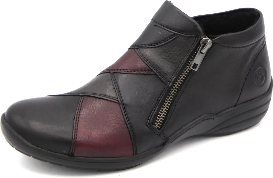 Remonte Dames Enkellaars R7674-02 - Zwart/Bordeaux - Maat 36 - afbeelding 2 van 6